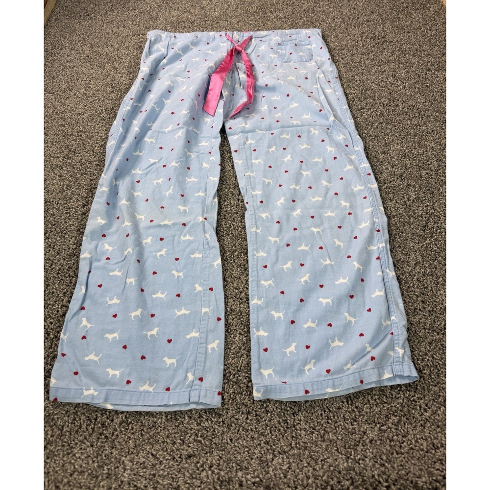 Vintage Y2K Victoria's Secret Pink Pajama Pants Women's Size Medium Blue Baggy